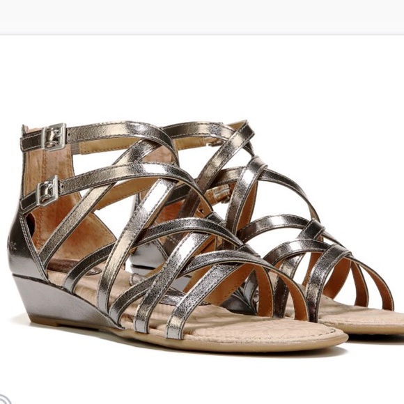 b.o.c. Shoes - NEW! B.O.C. Metallic Slim Wedge Strappy Sandals
